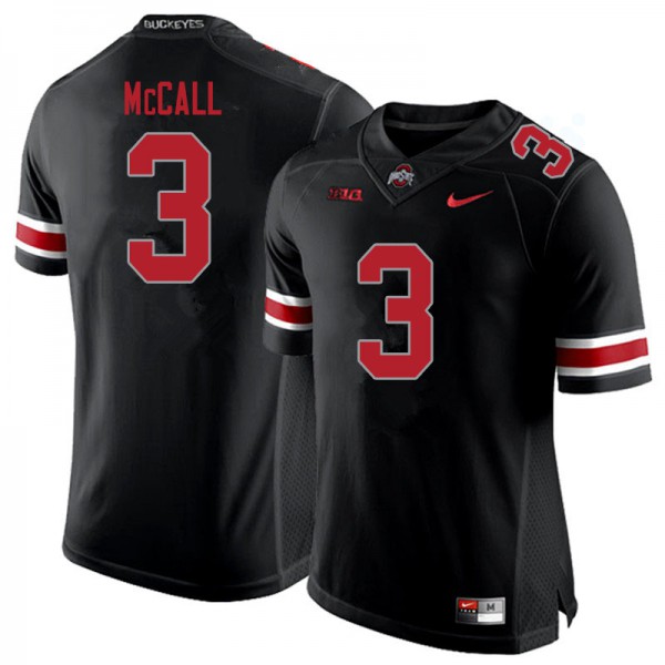 Ohio State Buckeyes #3 Demario McCall Men Official Jersey Blackout OSU91791